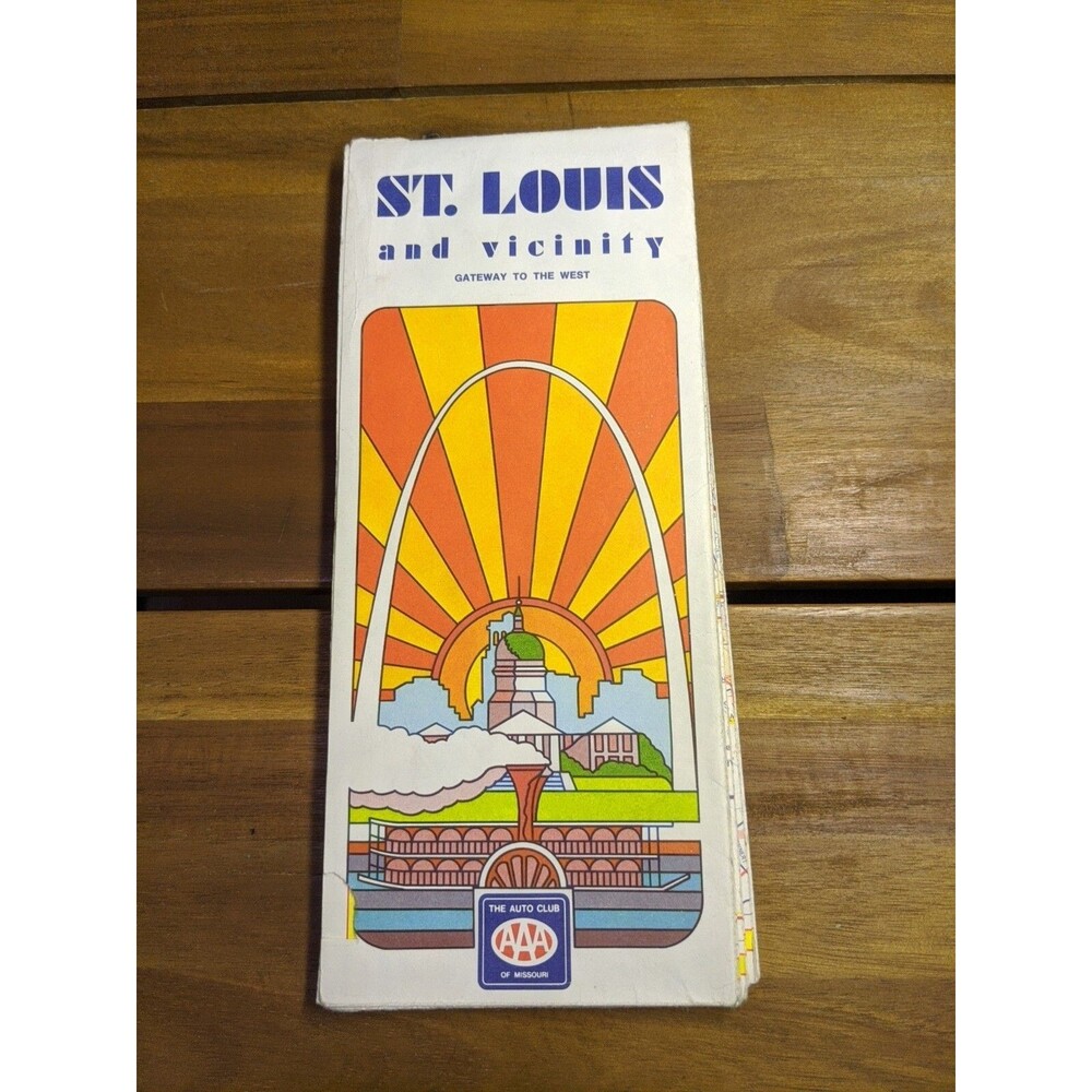 Vintage 1972 St Louis And Vicinity Gateway To The West AAA Travel Brochure Map